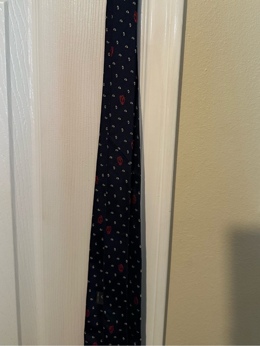 Vintage Celine Paris Pure Silk Navy Equestrian Paisley Logo Tie - Picture 3 of 12